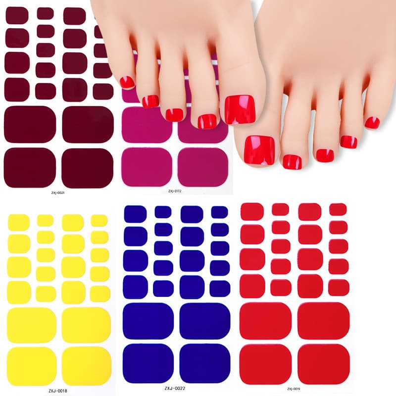 Adesivos de unhas simples e sólidos Adesivos de Manicure em adesivos impermeáveis para pés