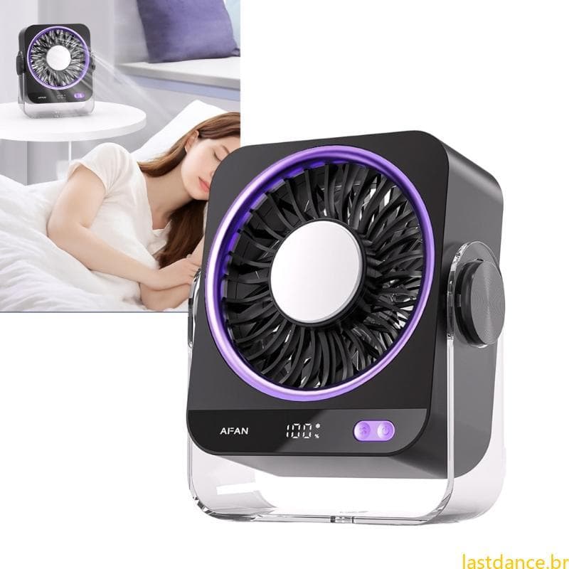Las Poderoso Ventilador Mesa Portátil 199 Velocidades Para Pendurar Parede, Carregamento USB, Elétrico Silenc