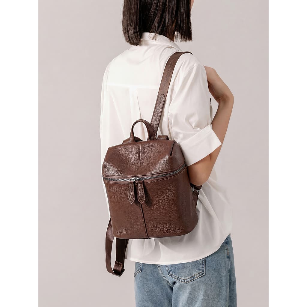 Mochila de couro genuíno senhoras 2026 novo estilo High-End Commuter mochila de viagem leve saco All-Match primeira cama