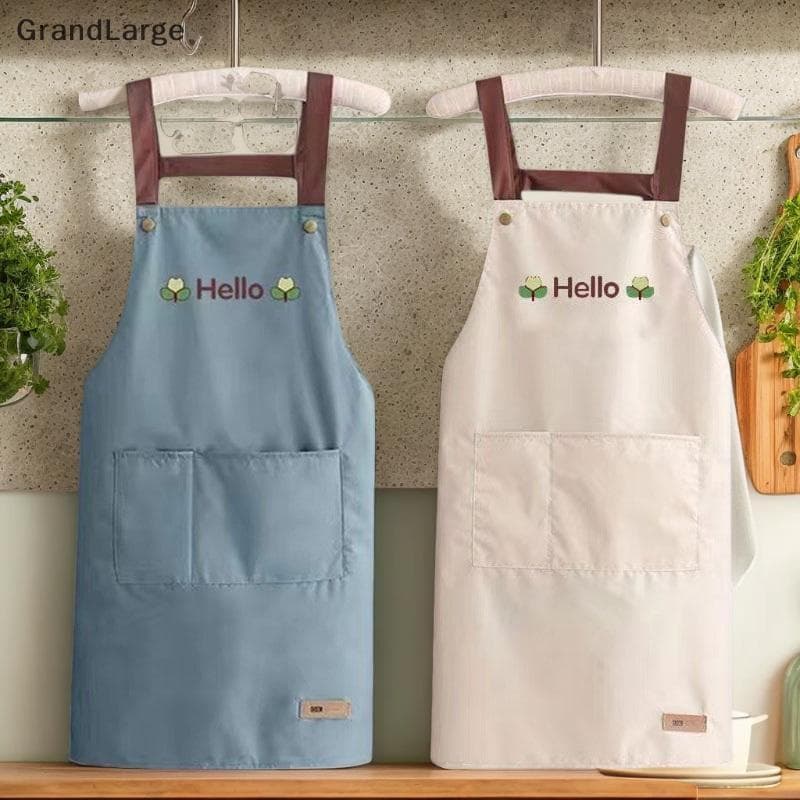 [GrandLarge] Avental De Cozinha À Prova D'água De Óleo Conveniente Poeta Chef Homens Mulheres Barista Manicure Aventais