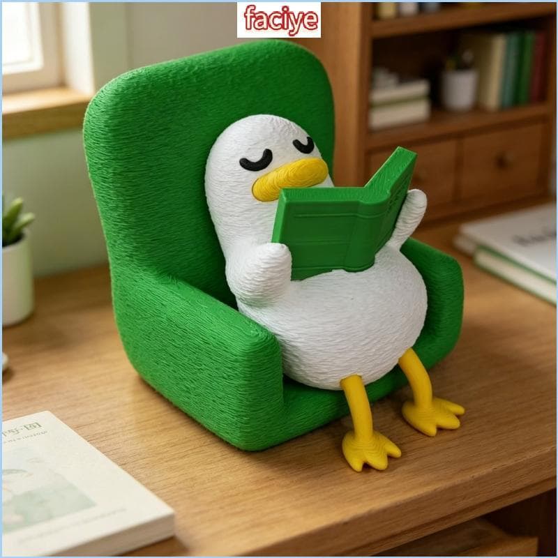 Estatueta Mesa Pato FCY Para Casa, Escritório, Prateleira, Uso Cadeira Branca, Estátua Pequena Figura D