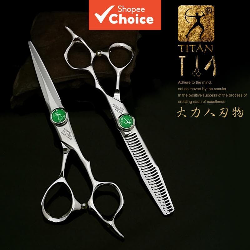 Tesoura Profissional para Cabelo Titan 6 Polegadas – Ferramenta para Corte e Afinamento