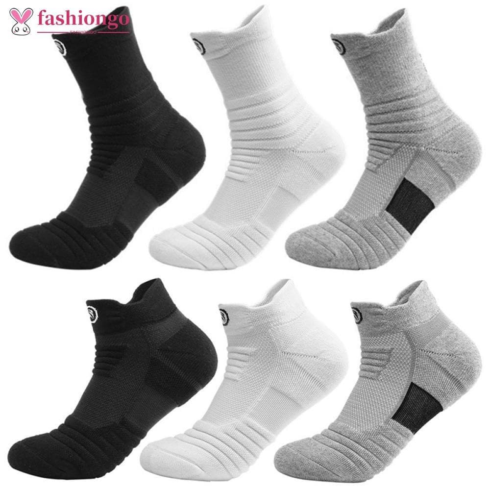 FASHIONGO Masculino Respirável Meias De Basquete Ao Ar Livre Ciclismo Esportes Proteger Pés Wicking Correndo Futebol E6N