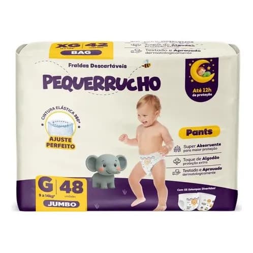Fralda Pequerrucho Pants Bag Hiper M G Xg Xxg Promoção