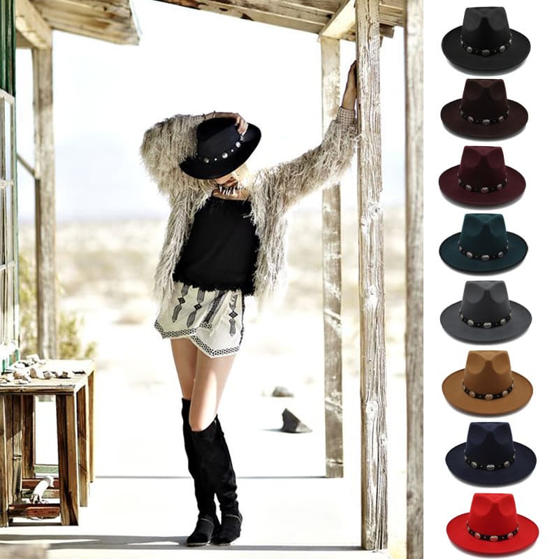 Outono inverno masculino grande borda de lã Retro cavalheiro Shanghai praia chapéu feminino francês chapéu superior quen