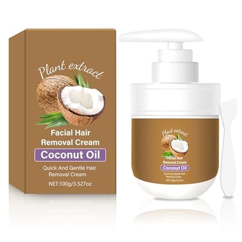 Creme De Remoção De Pêlos Faciais Com Óleo De Coco Para Mulheres-Remove Pelos Do Queixo , Lábios Superiores , Extrato Ve