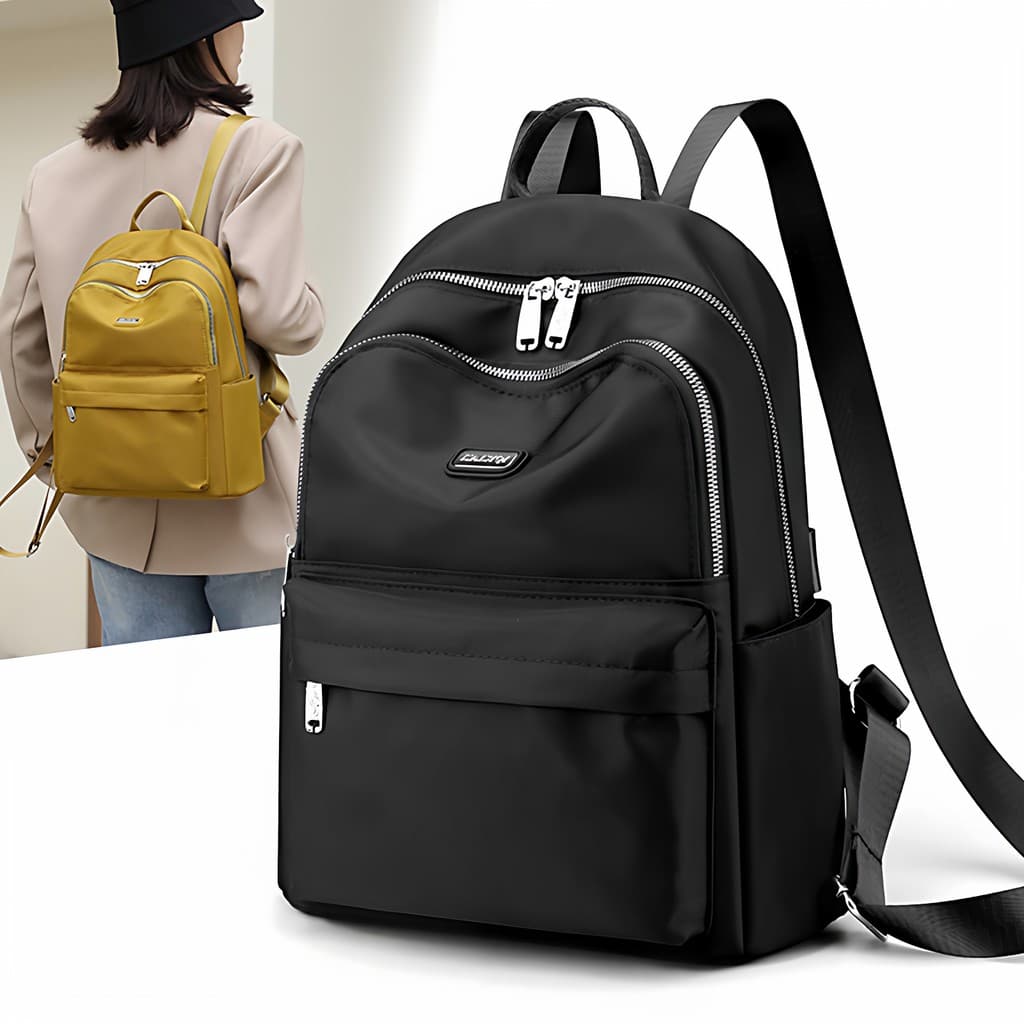 Mochila de pano de náilon feminina novo estilo All-Match mochila de viagem de grande capacidade saco de escola de lona s