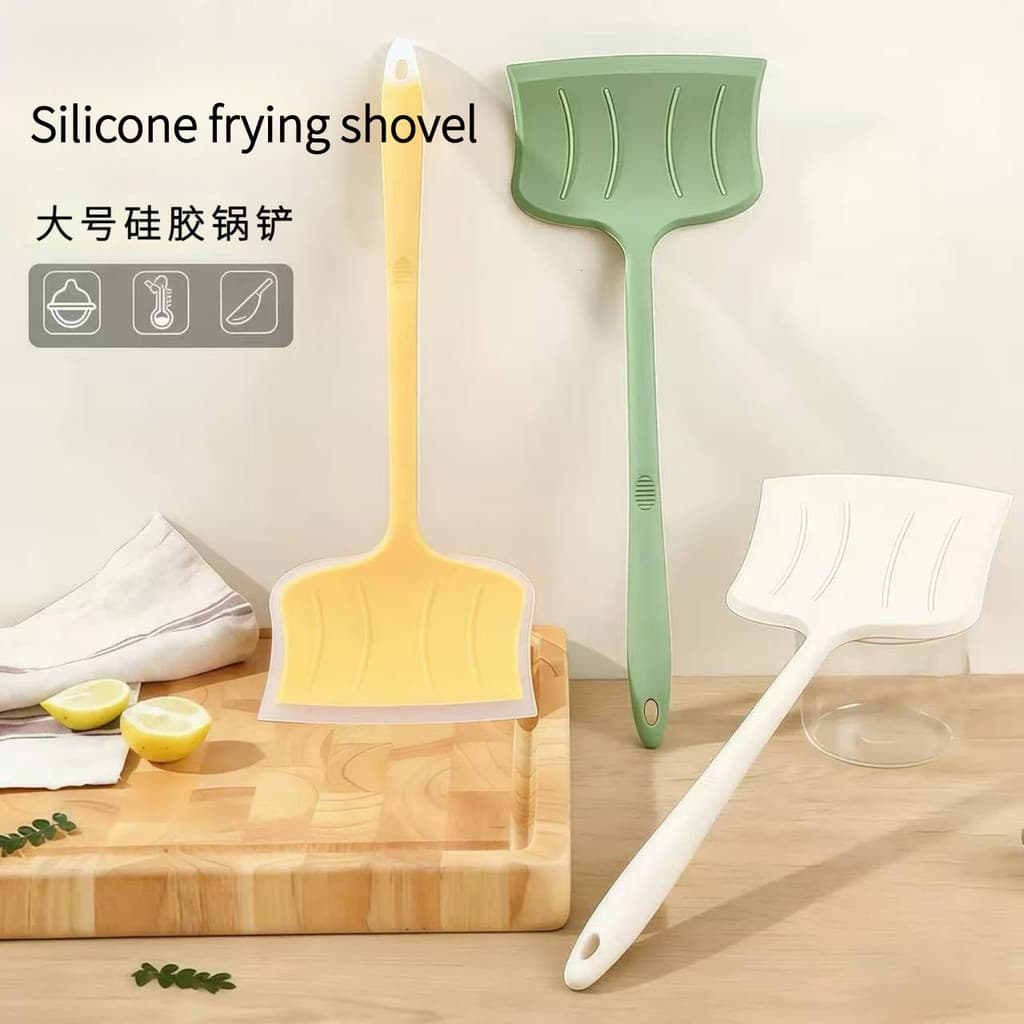 Espátula de Silicone Extra grande e larga, espátula Tamagoyaki, resistente a altas temperaturas, espátula para fritar pe