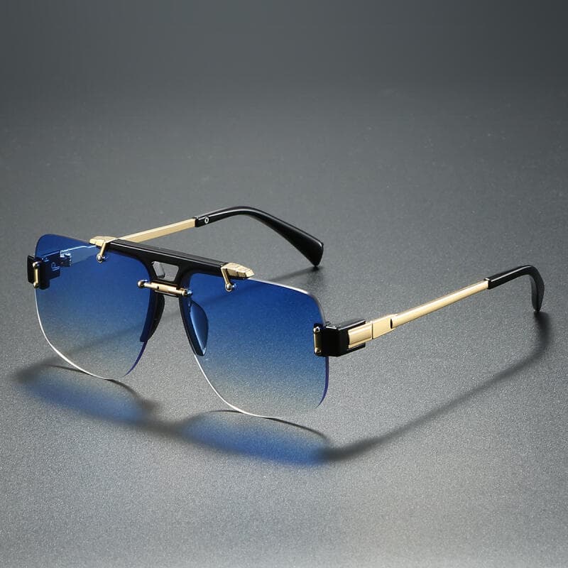 Novos Óculos de Sol Retangulares Sem Armação, Armação de Metal, Óculos de Sol Quadrados para Mulheres e Homens, Lentes G