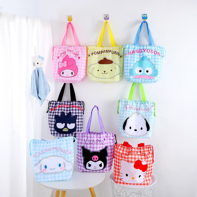 Cartoon Strap Series Bolsa com cordão Almoço Bolsa Itens de armazenamento Bolsa Bolsa com cordão