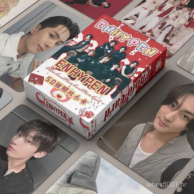50 Pçs/Caixa ENHYPEN Laser Photocard Kpop Sunghoon JUNGWON SUNOO Álbum Lomo Cartões Postais