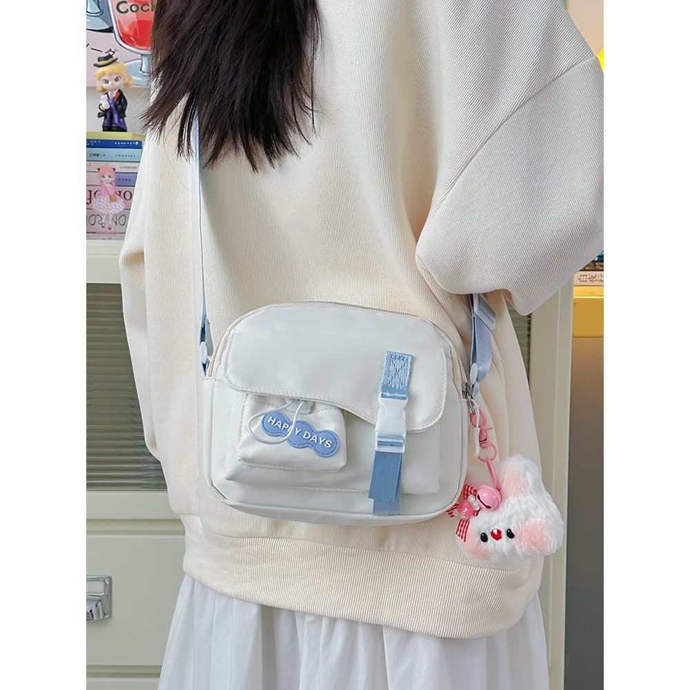 Pequeno passeio saco do telefone móvel simples leve viagem estilo japonês bolsa de ombro Diagonal feminino contraste cor