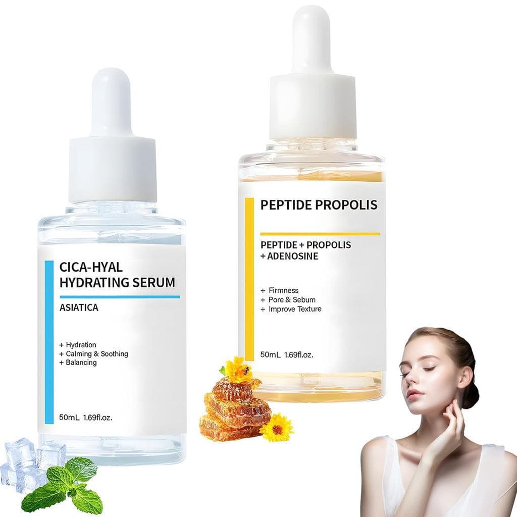 2PCS Sérum de Hidratação e Renovação de Rugas, com Complexo de Peptídeos e Própolis, Reduz Rugas e Melhora a Elasticidad