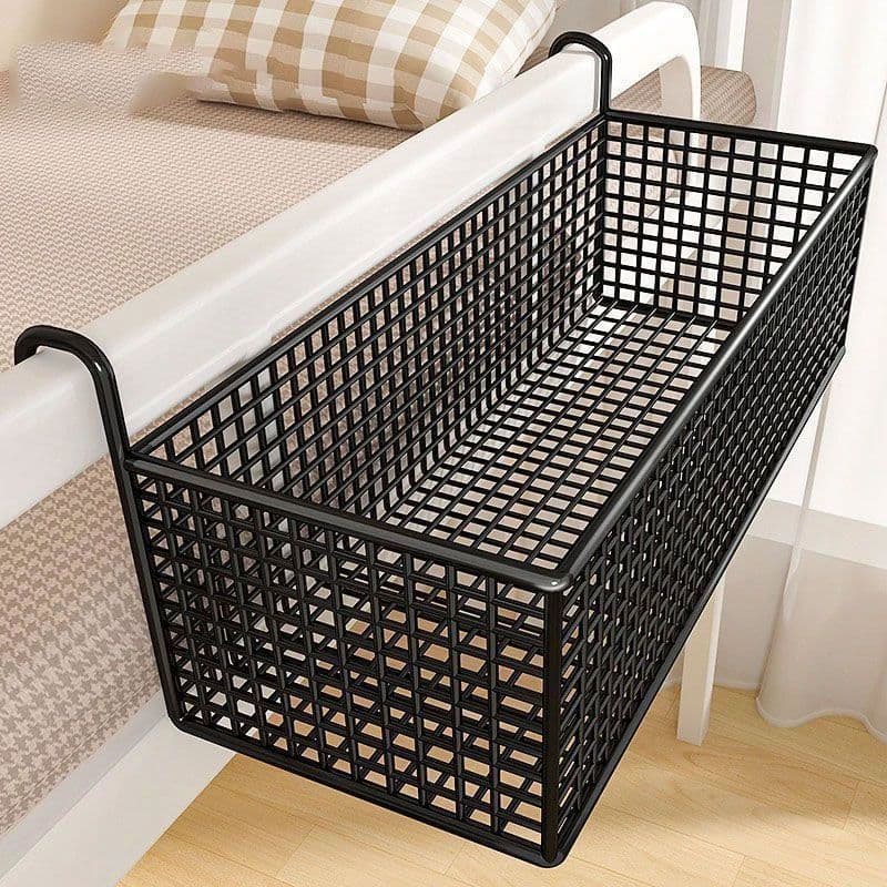 Novo estilo dormitório cabeceira pendurado cesta prateleira de cabeceira sem perfuração beliche superior lanches quarto