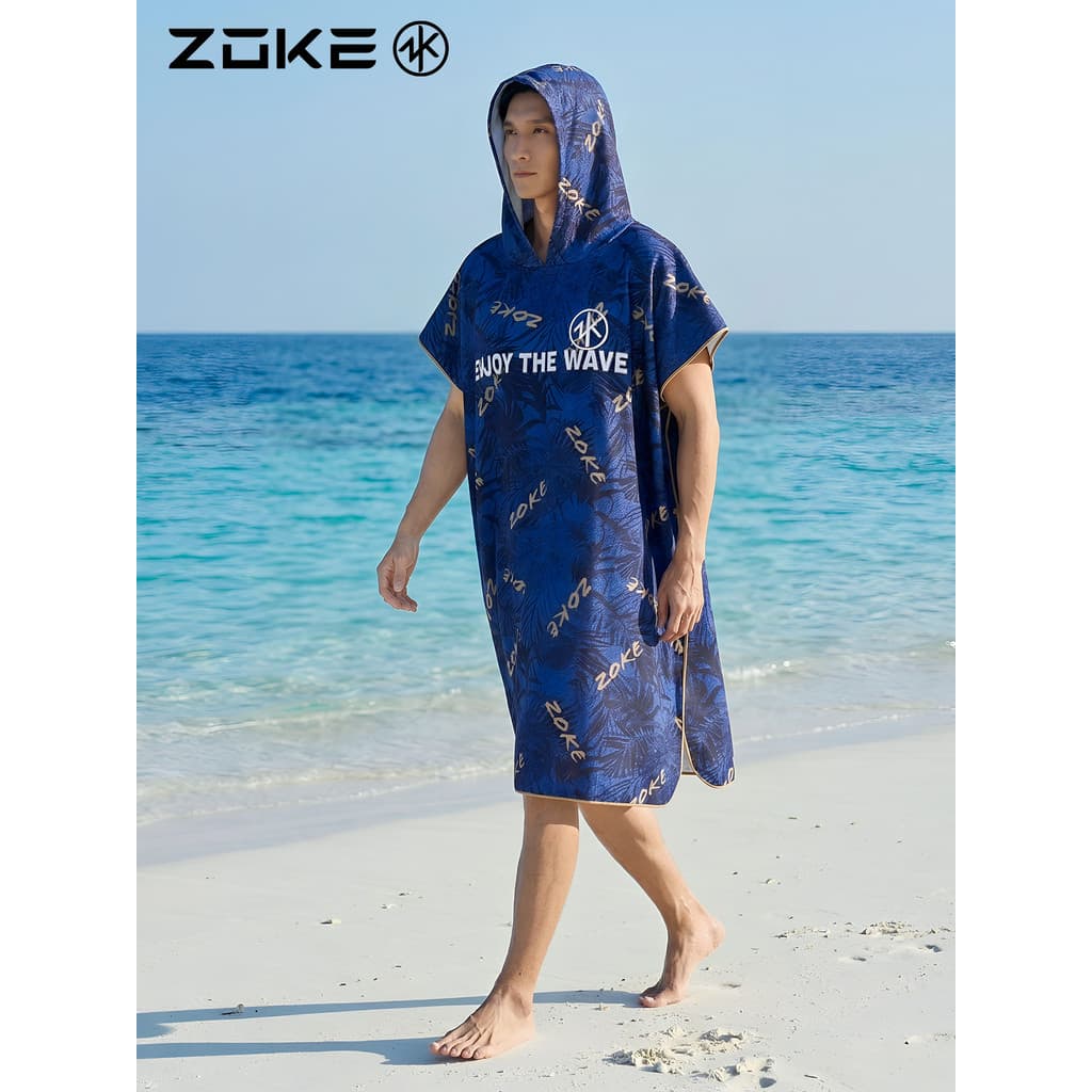 Zoke toalha de banho roupão adulto à prova de vento protetor solar capa quente zke treinamento de natação masculino toal
