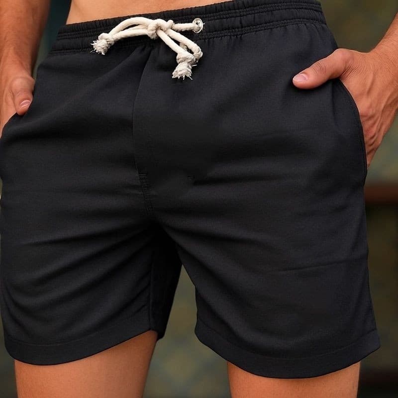 Shorts Linho Masculino com Bolsos Casual.2026