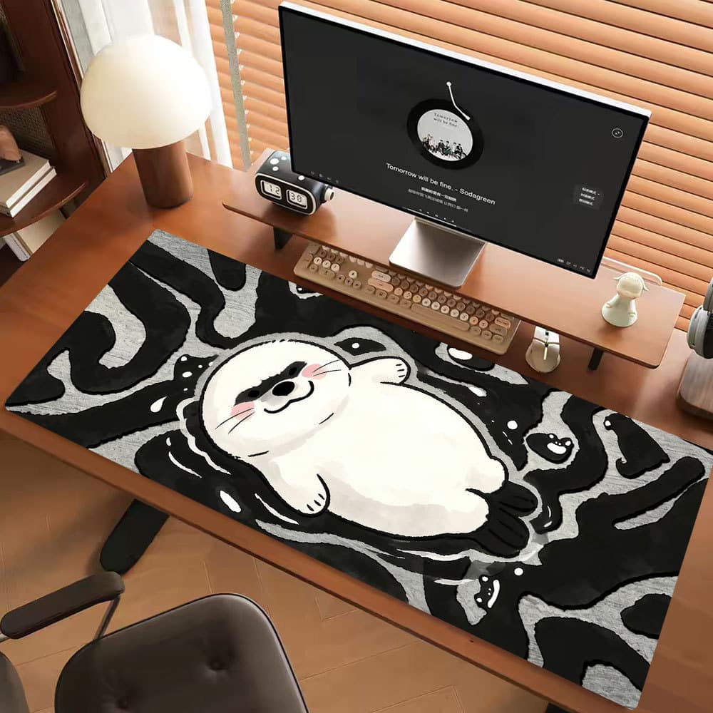 80 * 30cm Mouse Pad Antiderrapante Premium Tapete De Mesa Grande MousePad Komputer Longo ANIMAL Fofo