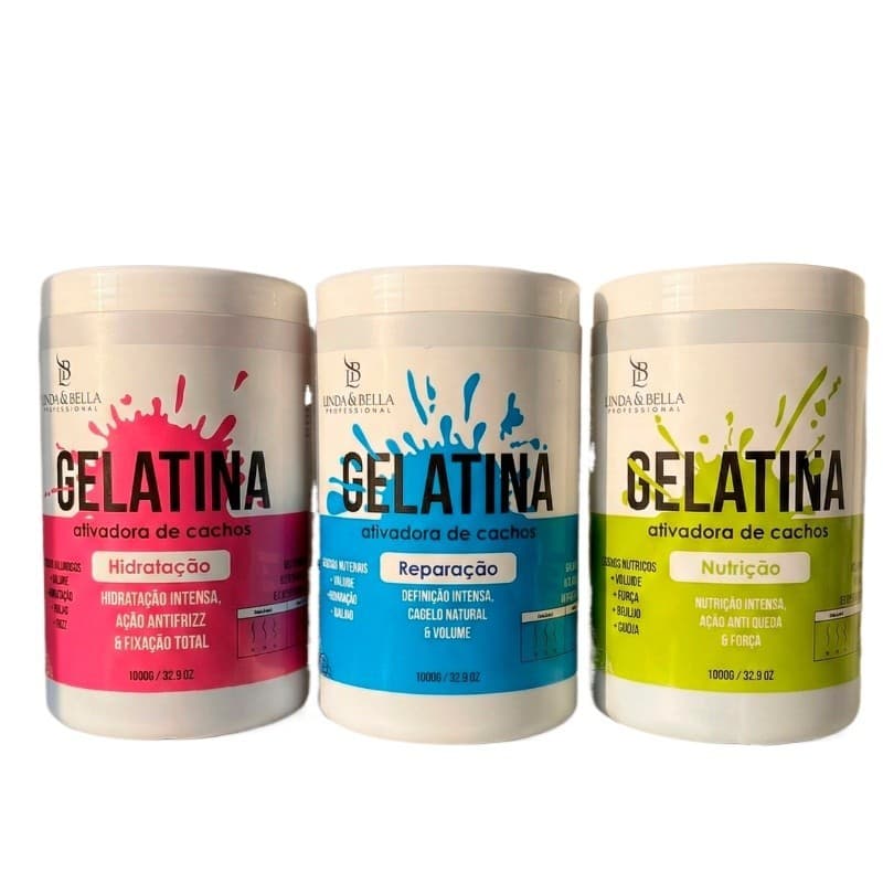 Gelatina Ativadora de Cachos 1kg Linda&Bella - Hidratação, Reparação e Nutrição