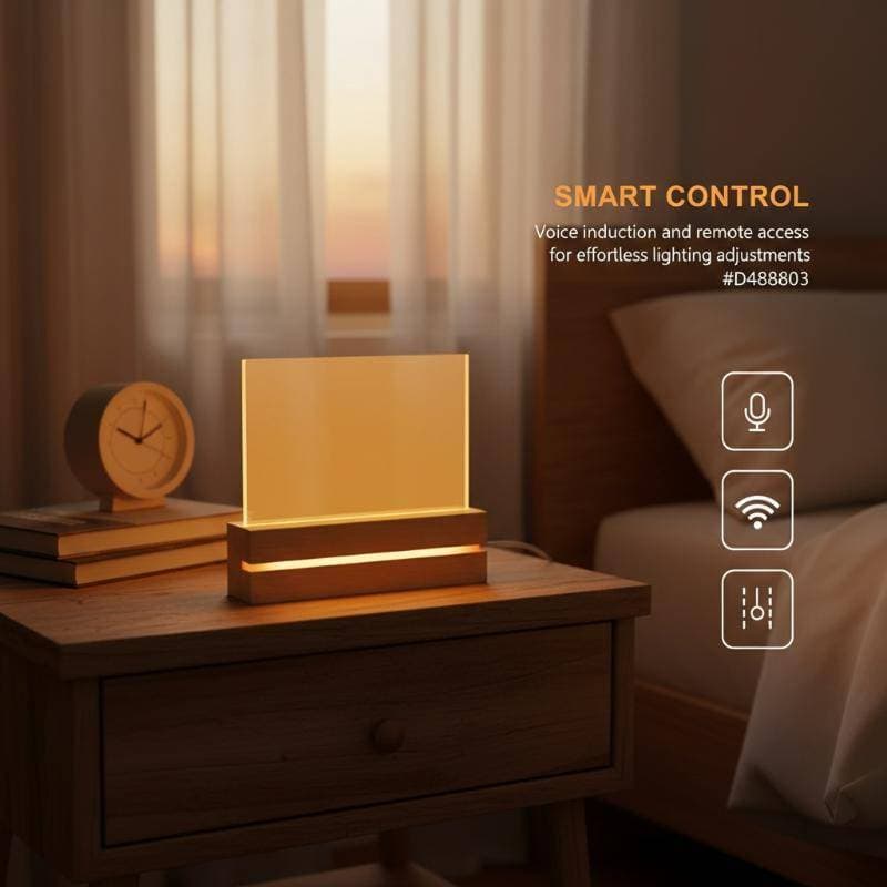 [gongj] Lâmpada Artística De Base De Luz Noturna Retangular De Madeira LED Com Interruptor Alimentado Por USB Adequada P