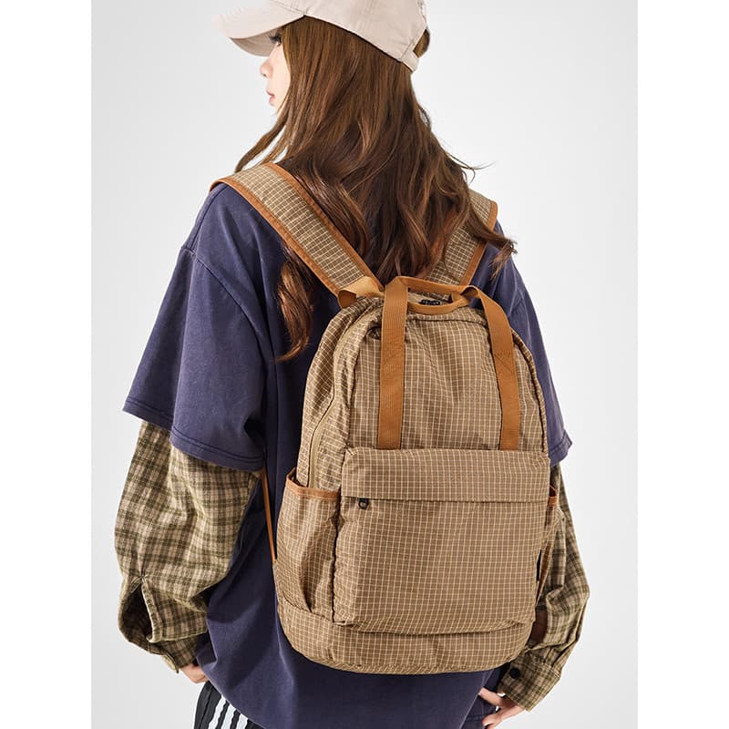 Ultra-leve estilo unissex mochila das mulheres dos homens saco de escalada ao ar livre novo estilo dobrável xadrez Fitne