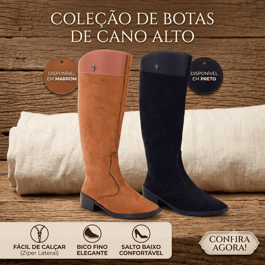 Bota Texana Feminina Solado EVA Microexpandido - Elegância e Qualidade