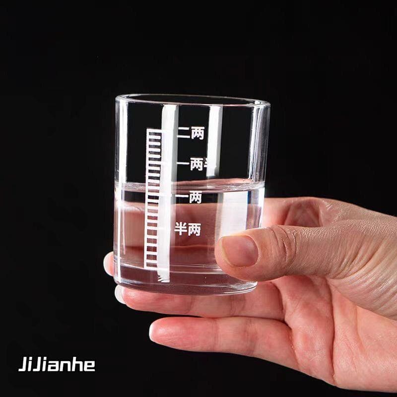 Copo transparente de alta qualidade, copo de vinho branco de duas lig com escala, vidro de espírito pintado a ouro, Hote