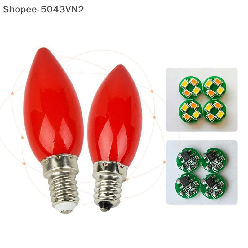 [RE] 1 Peça Lâmpada De altar LED E12/E14 Vela Vermelha Decorativa De Templo Contas R