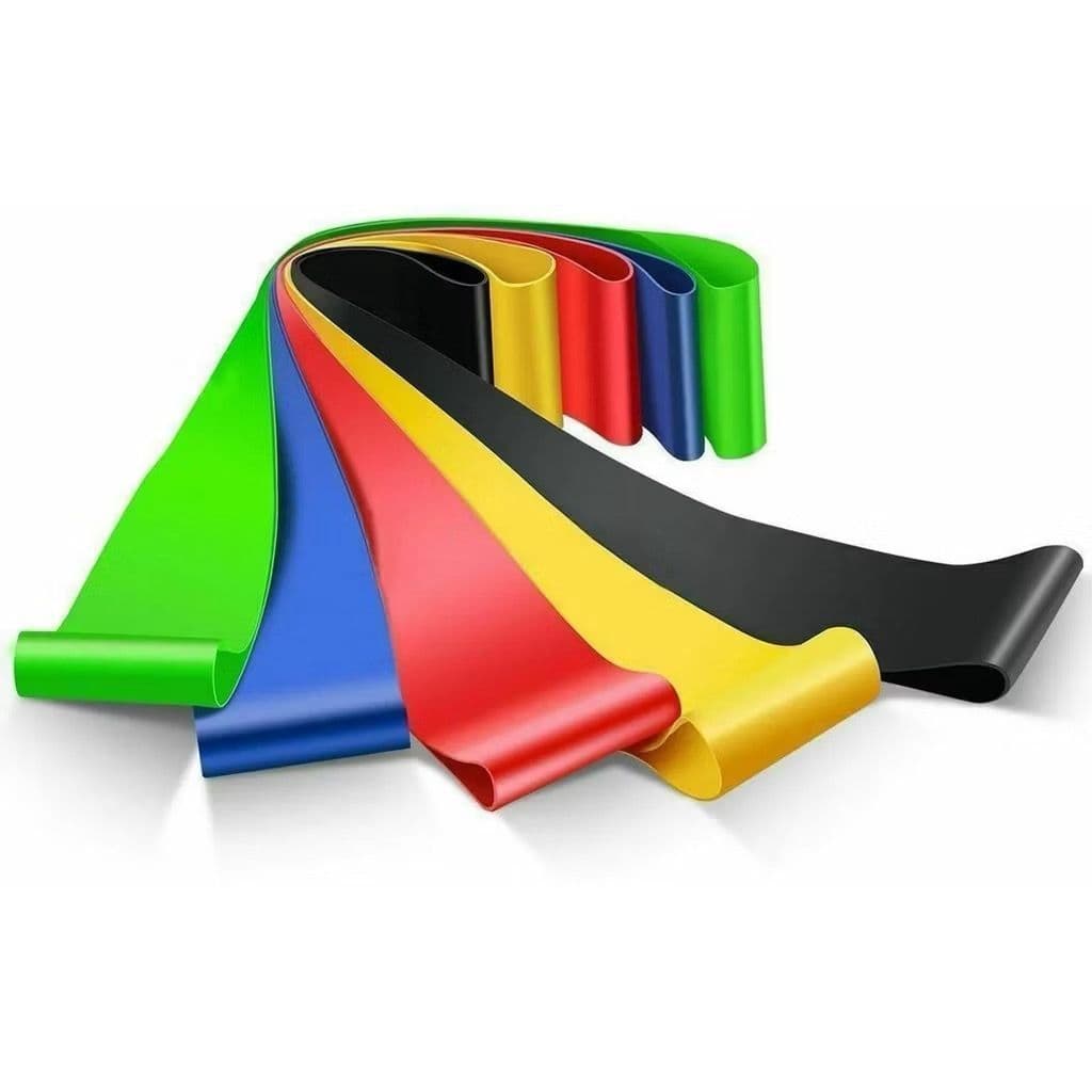 Kit 5 Faixas Elásticas de Resistência para Treino Yoga Pilates Academia e Exercícios Fitness