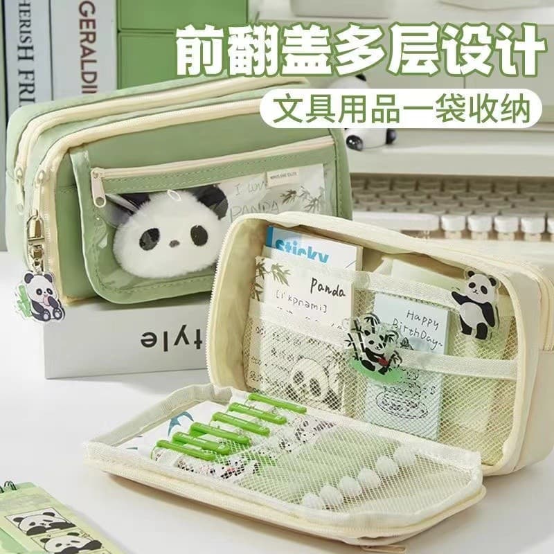 Estojo Panda Estojo para lápis Estojo para lápis de grande capacidade Bolsa de papelaria de alto valor 2024 Novo estilo