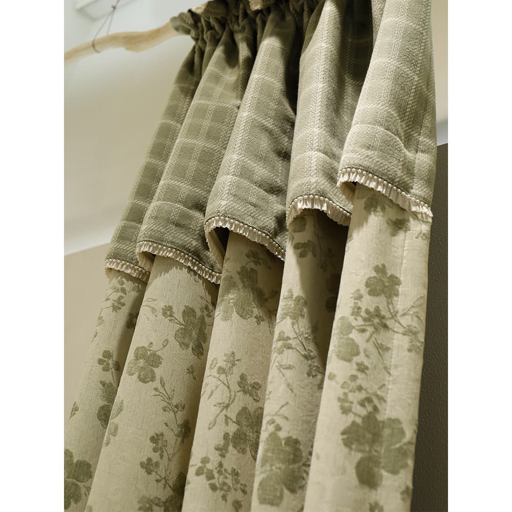 Pequena sorte verde fresco Pastoral francês creme estilo quarto High-End cortinas Blackout de linho 2026 novo estilo