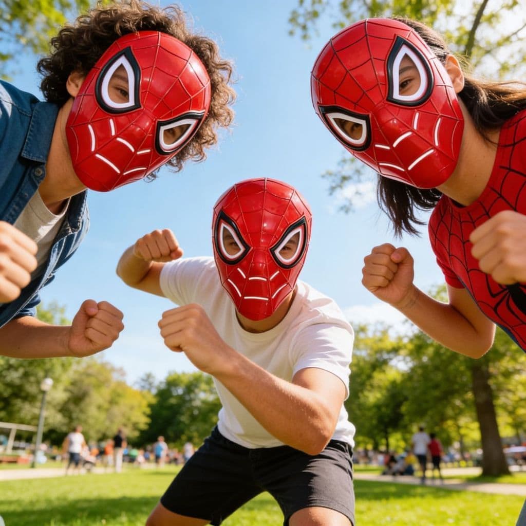Máscara do Aranha Infantil Fantasia Cosplay Homen Herói Festa Criança