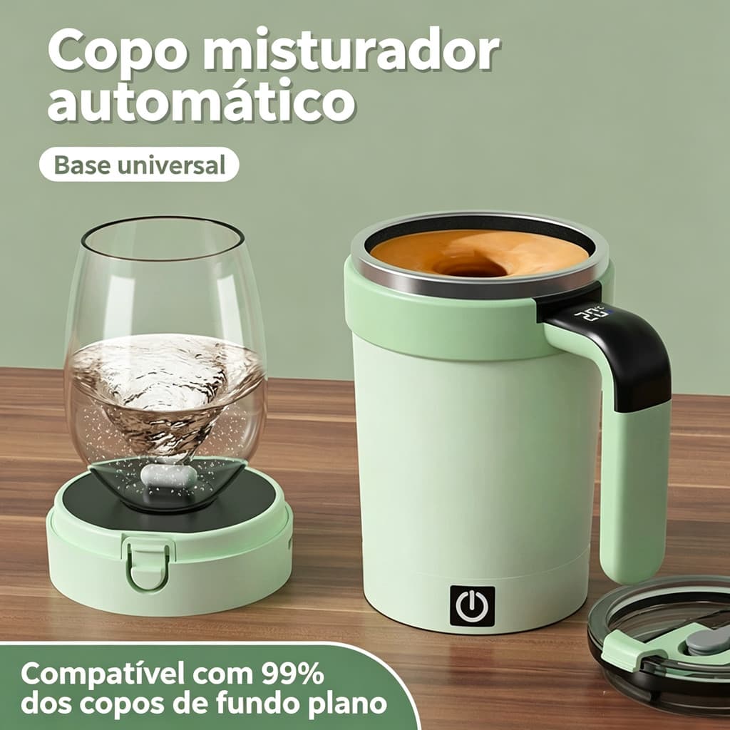 Medição de temperatura inteligente copo liquidificador automático magnético elétrico portátil xícara de café Milkshake c