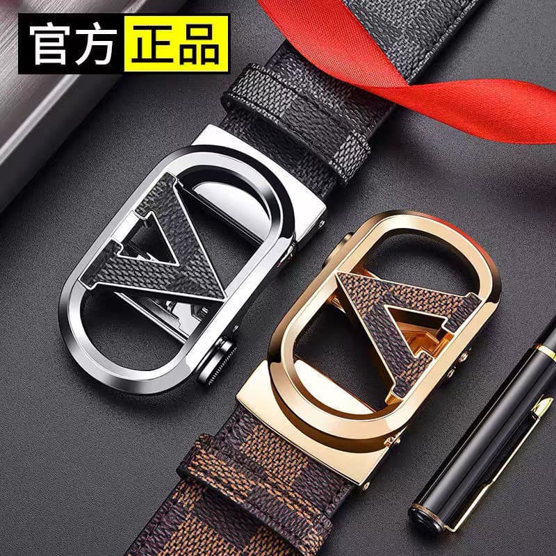 Novo estilo primeira camada de couro cinto masculino couro genuíno fivela automática cinto versão coreana moda Casual mé