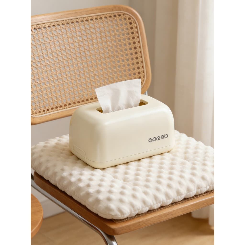 Com primavera estilo creme Desktop caixa de tecido sala estar caixa de papel colocação toalete prateleira caixa de papel