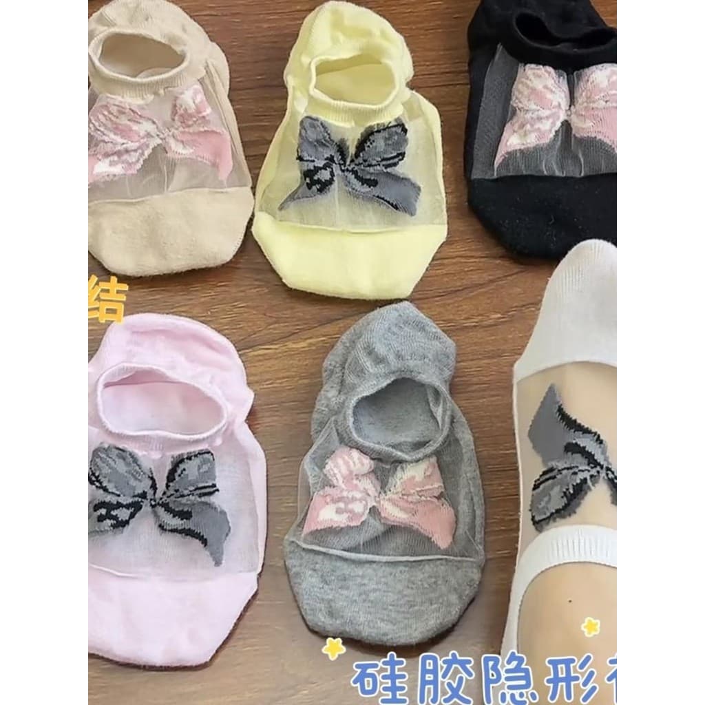 Meias de barco verão finas meias antiderrapantes meninas ins boca rasa Silicone meias invisíveis senhoras não podem cair