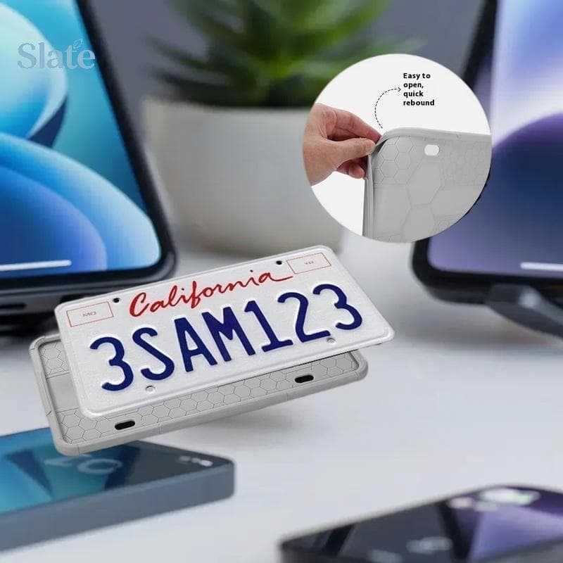 A Estrutura Da Placa De Licença De Silicone Ardósia Cobre 2 Pa-Frente Ou Suportes De Braet De Carro Ba . Acessórios À Pr
