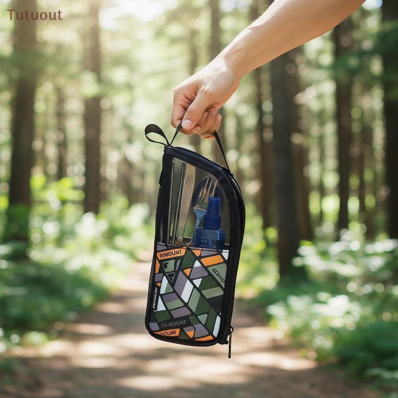 Organizador de Armazenamento de Utensílios de Camping à Prova d'Água Portátil TUTU para Aventuras ao Ar Livre BR K5GW