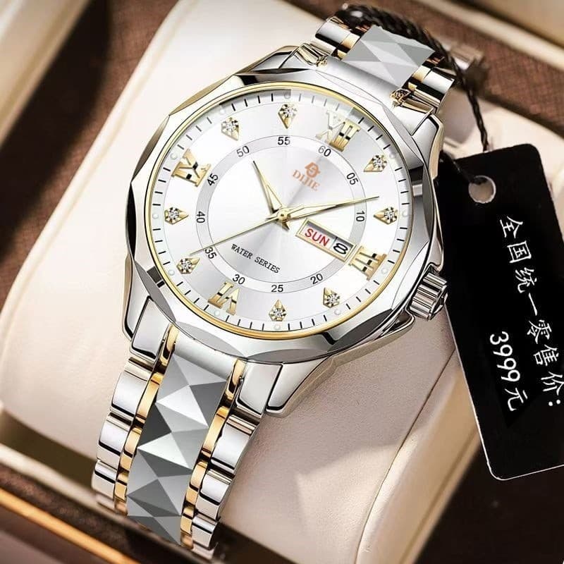 Luminoso masculino negócios imitação mecânico oco fundo transparente relógio masculino borboleta fivela banda de aço lum