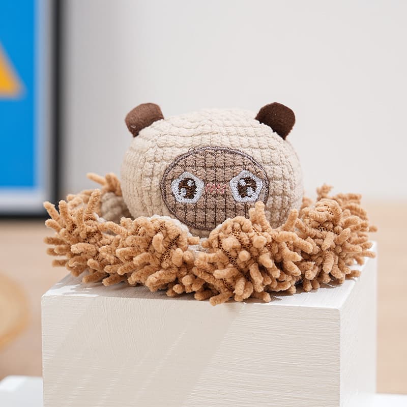 Brinquedo para cachorro, esfregão de voz de desenho animado, polvo de veludo, brinquedo para cachorro, resistente à mord