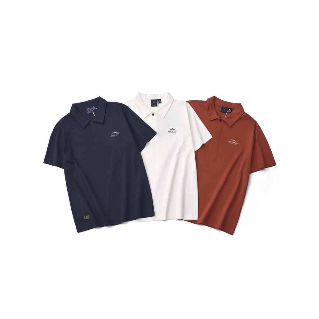 Americano Retro impresso lapela camisa POLO masculina verão negócios Casual algodão misturado alta elástica respirável c