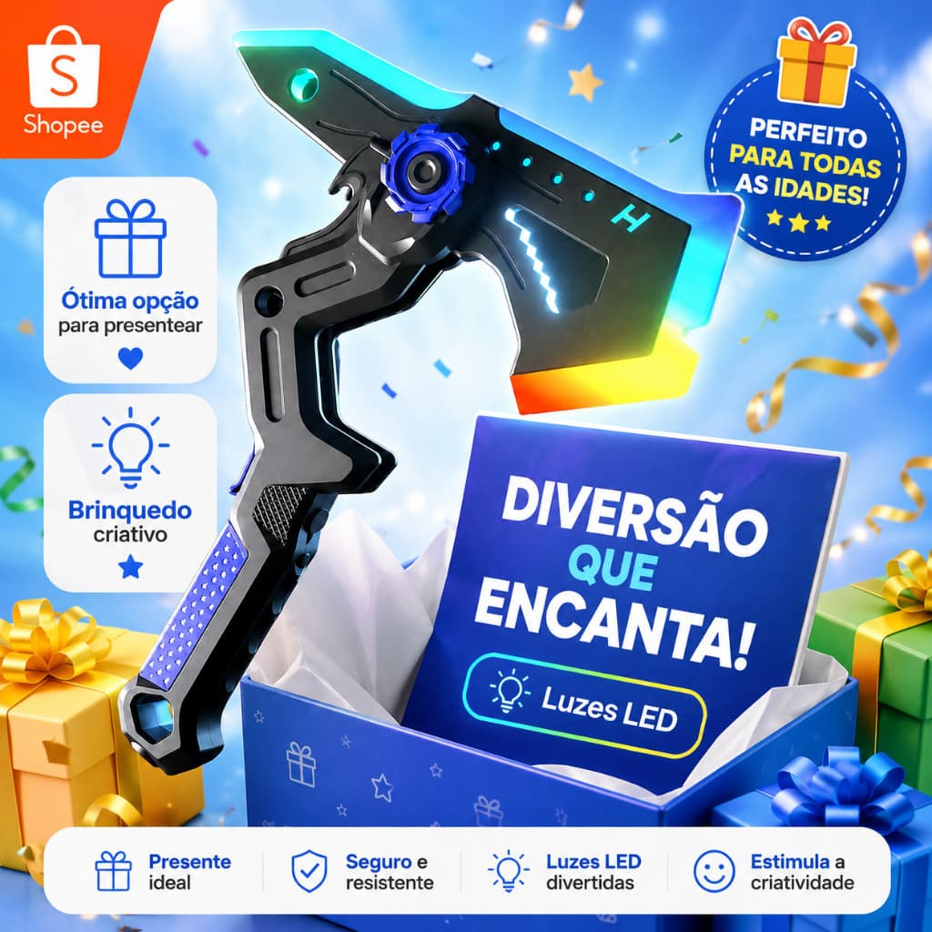 Machado Brinquedo Futurista Infantil com Luzes LED Design Gamer Espada Criativa Leve para Fantasia Presente Criança