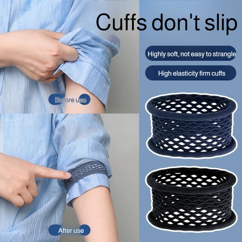 【Praticidade e Ajuste】Suporte de manga curta, elástico e confortável para ajuste de punhos/camisas