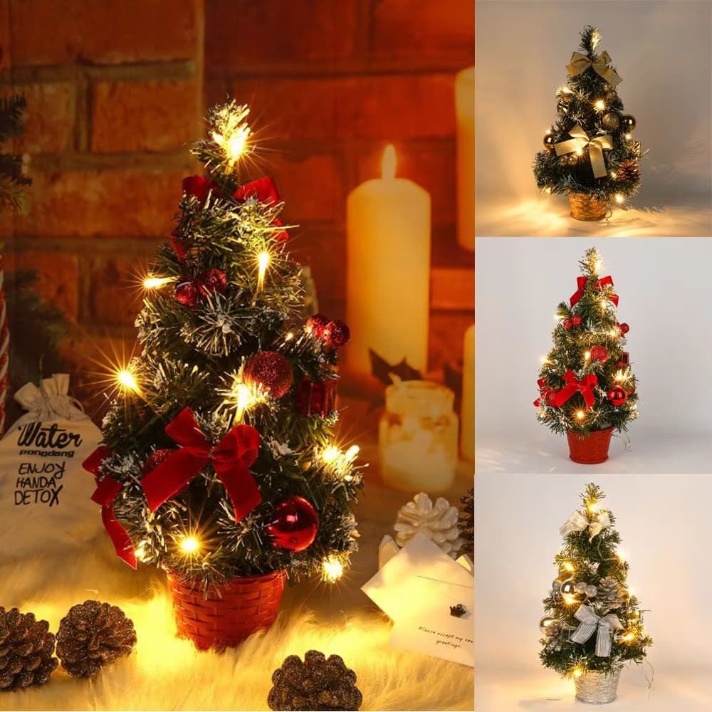 40cm Mesa Led Árvore De Natal Luz Noturna Decoração Desktop Artificial Presente De Ano Novo Enfeite De Árvore De