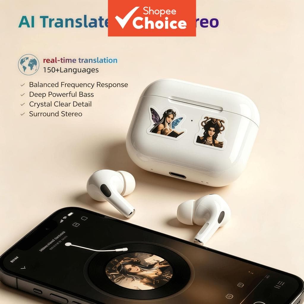 Fones De Ouvido AI Traduzir Da Moda HiFi Estéreo Subwoofer Intra-Auricular Com Microfone ENC Para Chamadas De Alta Defin