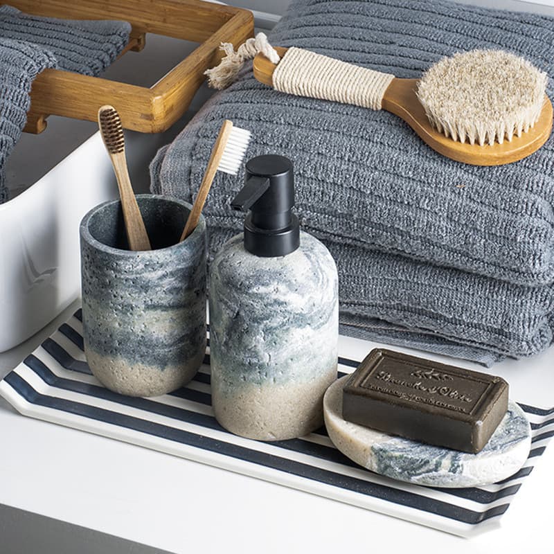 Conjunto de produtos de higiene pessoal domésticos para banheiro, pedra nórdica, loção simples, Sub-engarrafamento, copo