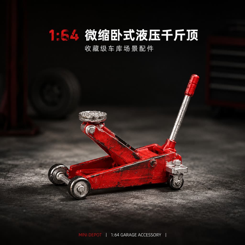Modelo de carro em escala 1:64, macaco hidráulico, modelo em miniatura, equipamento de reparo automotivo, garagem, equip