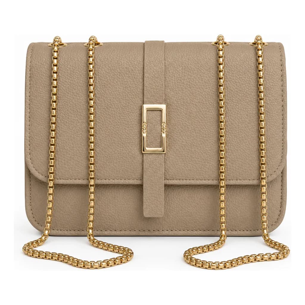 Bolsa Feminina Transversal Pequena Festa Corrente Dourada