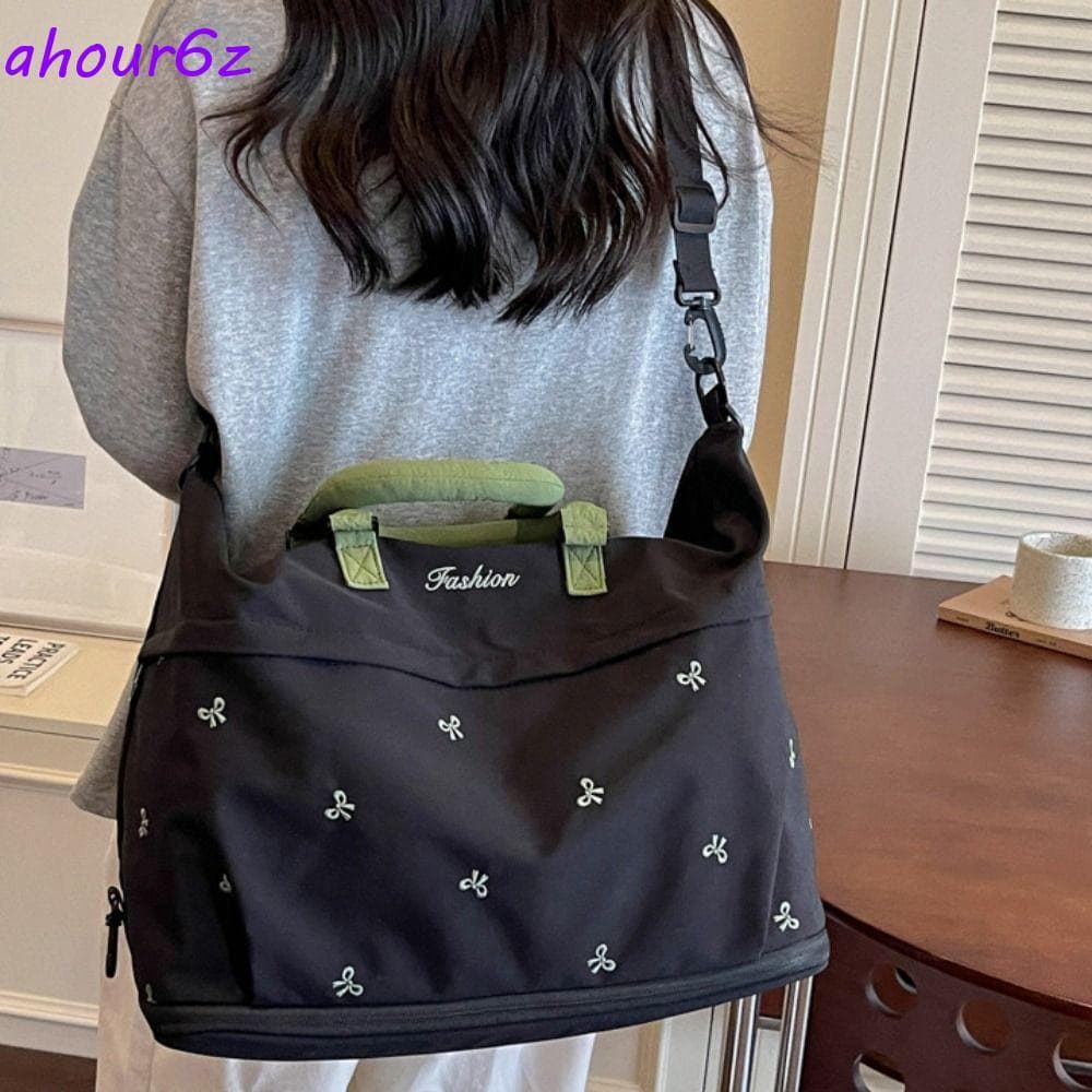 Bolsa De Bagagem De Viagem AHOURZ , Ombro Impermeável Para Academia Com Laço , Bolsas Leves De Separação Seca E Úmida