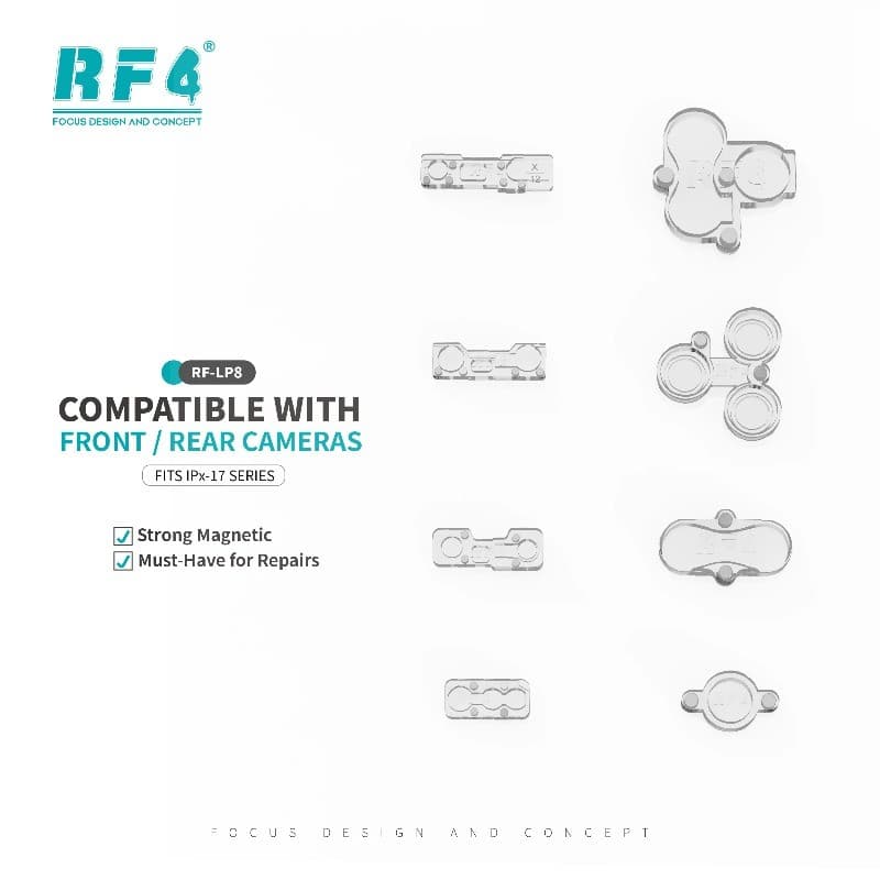 Lente De Câmera Magnética RF4 RF-LP8 E Kit De Fixação De Proteção De Sensor De Identificação Facial Para IPhone X – 17 R