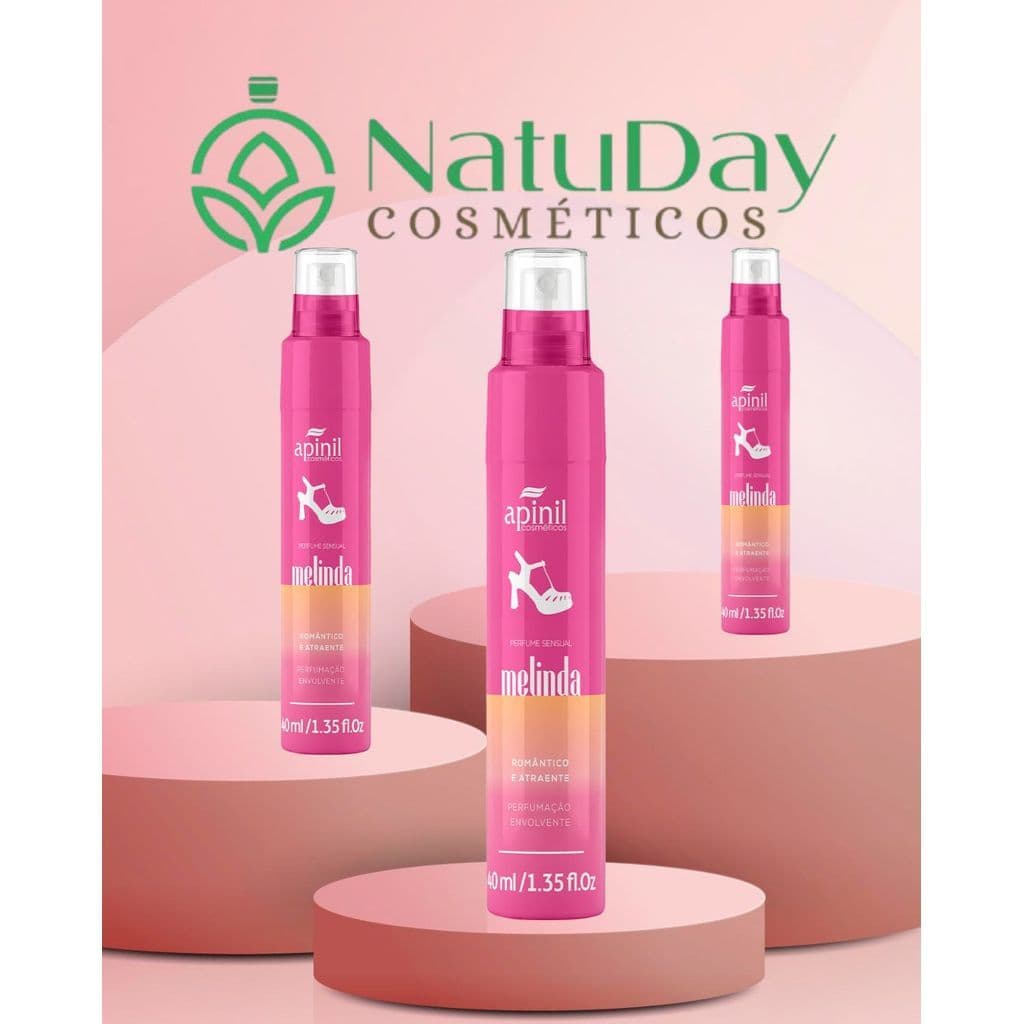 Kit 3 Perfumes Spray Perfumado Melinda 40ml Evita Mau Odor Apinil
